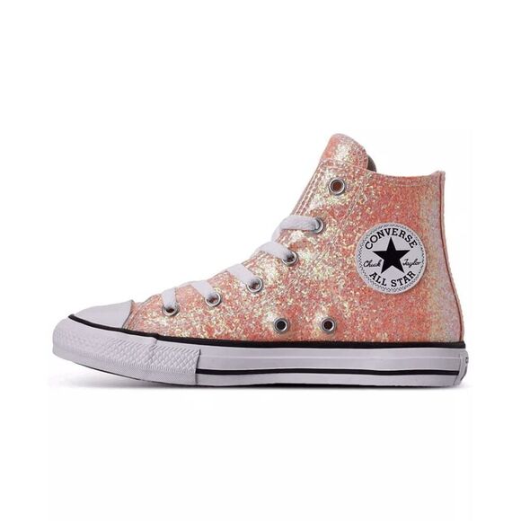 Girls Chuck Taylor All Star Coated Glitter High Top Sneakers - Picture 3 of 4